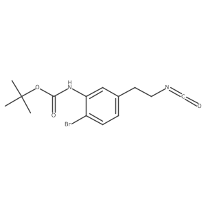 tert-butyl N-[2-bromo-5-(2-isocyanatoethyl)phenyl]carbamate结构式