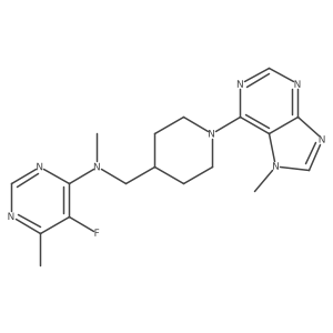 5-fluoro-N,6-dimethyl-N-{[1-(7-methyl-7H-purin-6-yl)piperidin-4-yl]methyl}pyrimidin-4-amine结构式