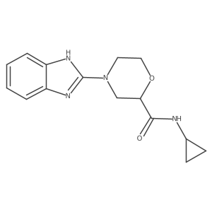 4-(1H-1,3-benzodiazol-2-yl)-N-cyclopropylmorpholine-2-carboxamide结构式