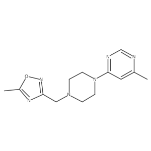 4-Methyl-6-{4-[(5-methyl-1,2,4-oxadiazol-3-yl)methyl]piperazin-1-yl}pyrimidine Structure
