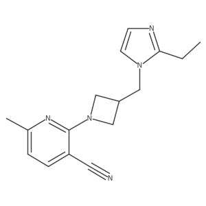 2-{3-[(2-ethyl-1H-imidazol-1-yl)methyl]azetidin-1-yl}-6-methylpyridine-3-carbonitrile Structure