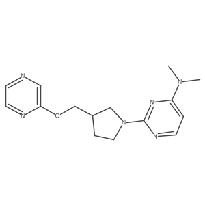 N,N-dimethyl-2-{3-[(pyrazin-2-yloxy)methyl]pyrrolidin-1-yl}pyrimidin-4-amine结构式