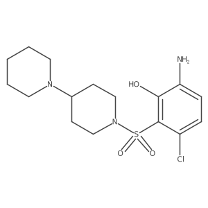 6-Amino-3-chloro-2-(4-piperidin-1-ylpiperidin-1-yl)sulfonylphenol结构式