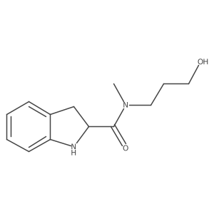 2,3-Dihydro-N-(3-hydroxypropyl)-N-methyl-1H-indole-2-carboxamide结构式