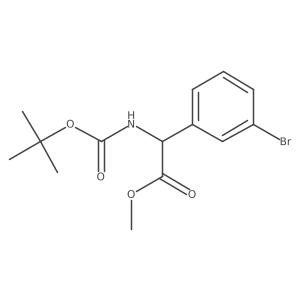 Methyl 2-(3-bromophenyl)-2-{[(tert-butoxy)carbonyl]amino}acetate结构式