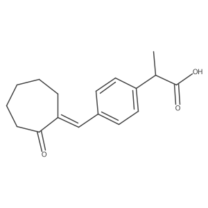 2-[4-(2-Oxo-1-cycloheptylidenemethyl)phenyl]propionic acid结构式