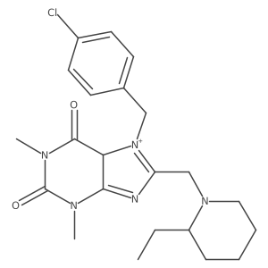 7-[(4-chlorophenyl)methyl]-8-[(2-ethylpiperidin-1-yl)methyl]-1,3-dimethyl-5H-purin-7-ium-2,6-dione结构式