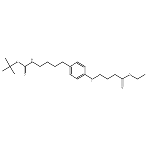4-[4-(4-tert-Butoxycarbonylaminobutyl)phenylamino]butyric acid ethyl ester结构式