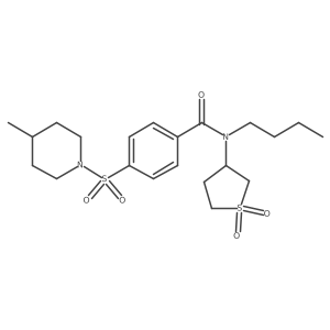 N-butyl-N-(1,1-dioxidotetrahydrothiophen-3-yl)-4-((4-methylpiperidin-1-yl)sulfonyl)benzamide结构式