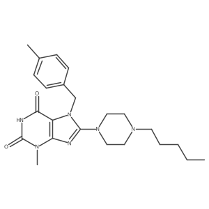 3-methyl-7-(4-methylbenzyl)-8-(4-pentylpiperazin-1-yl)-1H-purine-2,6(3H,7H)-dione Structure