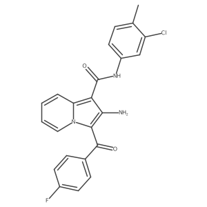 2-amino-N-(3-chloro-4-methylphenyl)-3-(4-fluorobenzoyl)indolizine-1-carboxamide结构式