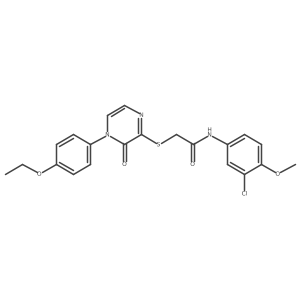 N-(3-chloro-4-methoxyphenyl)-2-((4-(4-ethoxyphenyl)-3-oxo-3,4-dihydropyrazin-2-yl)thio)acetamide Structure