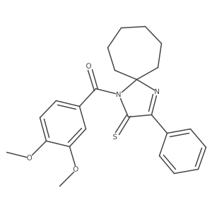 1-(3,4-Dimethoxybenzoyl)-3-phenyl-1,4-diazaspiro[4.6]undec-3-ene-2-thione结构式