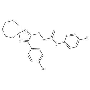 2-{[3-(4-Bromophenyl)-1,4-diazaspiro[4.6]undeca-1,3-dien-2-YL]sulfanyl}-N-(4-chlorophenyl)acetamide结构式
