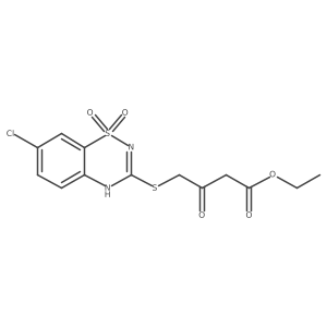 ethyl 4-((7-chloro-1,1-dioxido-4H-benzo[e][1,2,4]thiadiazin-3-yl)thio)-3-oxobutanoate Structure