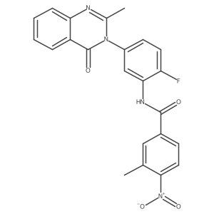 N-(2-fluoro-5-(2-methyl-4-oxoquinazolin-3(4H)-yl)phenyl)-3-methyl-4-nitrobenzamide结构式