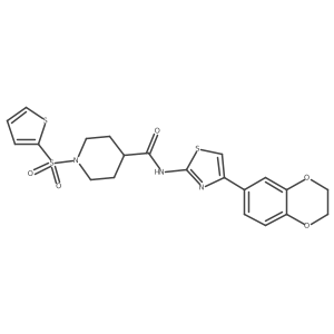 N-(4-(2,3-dihydrobenzo[b][1,4]dioxin-6-yl)thiazol-2-yl)-1-(thiophen-2-ylsulfonyl)piperidine-4-carboxamide Structure