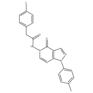 2-(4-fluorophenyl)-N-(4-oxo-1-(p-tolyl)-1H-pyrazolo[3,4-d]pyrimidin-5(4H)-yl)acetamide结构式