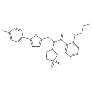 N-(1,1-dioxidotetrahydrothiophen-3-yl)-N-{[5-(4-fluorophenyl)furan-2-yl]methyl}-2-propoxybenzamide结构式