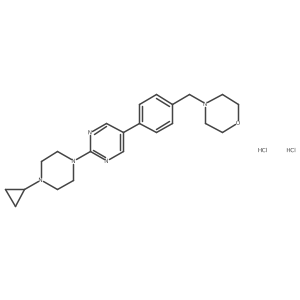4-(4-(2-(4-Cyclopropylpiperazin-1-yl)-pyrimidin-5-yl)-benzyl)-morpholine dihydrochloride Structure