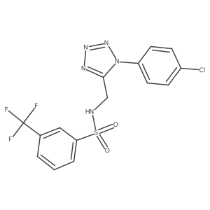 N-((1-(4-chlorophenyl)-1H-tetrazol-5-yl)methyl)-3-(trifluoromethyl)benzenesulfonamide Structure