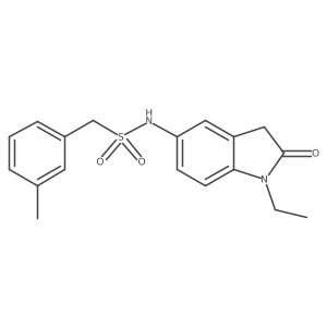 N-(1-ethyl-2-oxoindolin-5-yl)-1-(m-tolyl)methanesulfonamide结构式
