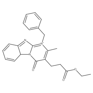 ethyl 3-(1-benzyl-2-methyl-4-oxo-5aH-pyrimido[1,2-a]benzimidazol-1-ium-3-yl)propanoate Structure