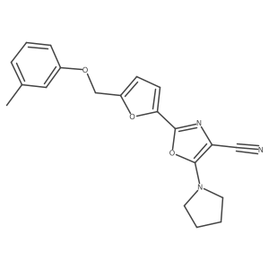 5-(Pyrrolidin-1-yl)-2-(5-((m-tolyloxy)methyl)furan-2-yl)oxazole-4-carbonitrile Structure