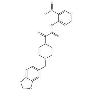 2-(4-(benzo[d][1,3]dioxol-5-ylmethyl)piperazin-1-yl)-N-(2-nitrophenyl)-2-oxoacetamide结构式