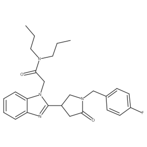 2-{2-[1-(4-fluorobenzyl)-5-oxopyrrolidin-3-yl]-1H-benzimidazol-1-yl}-N,N-dipropylacetamide Structure