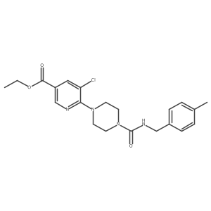 Ethyl 5-chloro-6-(4-{[(4-methylbenzyl)amino]carbonyl}piperazin-1-yl)nicotinate结构式