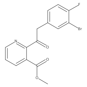 Methyl 2-(2-(3-bromo-4-fluorophenyl)acetyl)nicotinate Structure