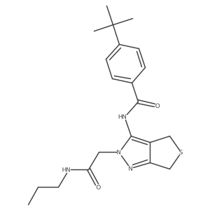 4-(tert-butyl)-N-(2-(2-oxo-2-(propylamino)ethyl)-4,6-dihydro-2H-thieno[3,4-c]pyrazol-3-yl)benzamide Structure