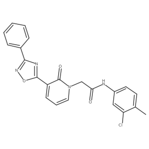 Cc1ccc(NC(=O)Cn2cccc(-c3nc(-c4ccccc4)no3)c2=O)cc1Cl结构式