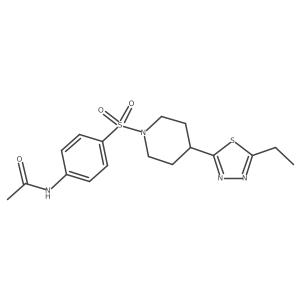 N-(4-((4-(5-ethyl-1,3,4-thiadiazol-2-yl)piperidin-1-yl)sulfonyl)phenyl)acetamide Structure