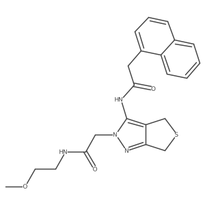 N-(2-methoxyethyl)-2-(3-(2-(naphthalen-1-yl)acetamido)-4,6-dihydro-2H-thieno[3,4-c]pyrazol-2-yl)acetamide结构式