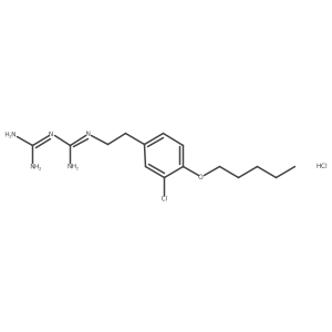 2-[2-(3-Chloro-4-pentoxyphenyl)ethyl]-1-(diaminomethylidene)guanidine;hydrochloride结构式