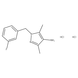 1-(3-Fluorobenzyl)-3,5-dimethyl-1H-pyrazol-4-amine dihydrochloride结构式