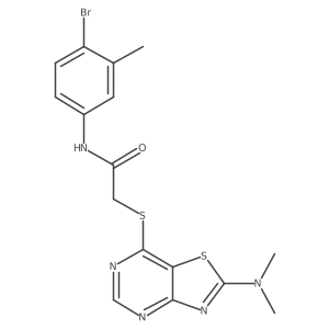 N-(4-bromo-3-methylphenyl)-2-((2-(dimethylamino)thiazolo[4,5-d]pyrimidin-7-yl)thio)acetamide Structure