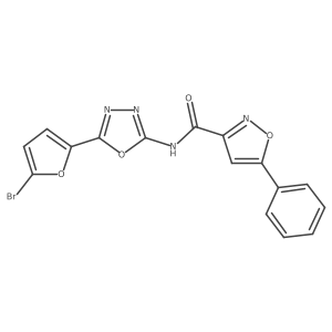 N-(5-(5-bromofuran-2-yl)-1,3,4-oxadiazol-2-yl)-5-phenylisoxazole-3-carboxamide Structure