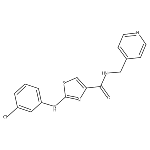 2-((3-chlorophenyl)amino)-N-(pyridin-4-ylmethyl)thiazole-4-carboxamide结构式