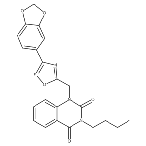1-((3-(benzo[d][1,3]dioxol-5-yl)-1,2,4-oxadiazol-5-yl)methyl)-3-butylquinazoline-2,4(1H,3H)-dione Structure