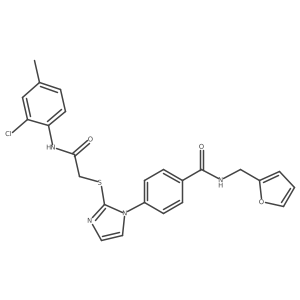 4-(2-((2-((2-chloro-4-methylphenyl)amino)-2-oxoethyl)thio)-1H-imidazol-1-yl)-N-(furan-2-ylmethyl)benzamide Structure