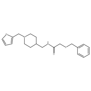 2-(benzylthio)-N-((1-(furan-2-ylmethyl)piperidin-4-yl)methyl)acetamide Structure