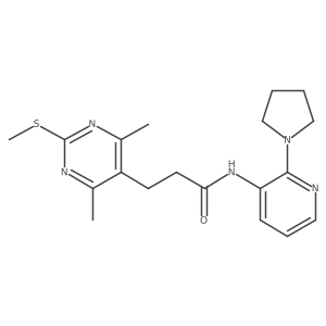 3-[4,6-dimethyl-2-(methylsulfanyl)pyrimidin-5-yl]-N-[2-(pyrrolidin-1-yl)pyridin-3-yl]propanamide Structure