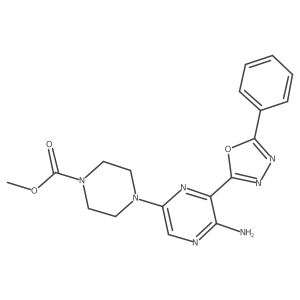 Methyl 4-(5-amino-6-(5-phenyl-1,3,4-oxadiazol-2-yl)pyrazin-2-yl)piperazine-1-carboxylate Structure