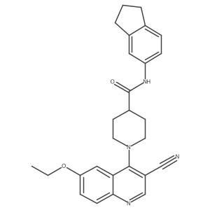 1-(3-cyano-6-ethoxyquinolin-4-yl)-N-(2,3-dihydro-1H-inden-5-yl)piperidine-4-carboxamide Structure