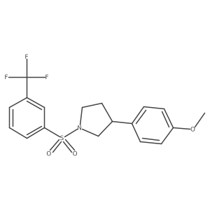 3-(4-Methoxyphenyl)-1-((3-(trifluoromethyl)phenyl)sulfonyl)pyrrolidine结构式