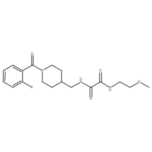 N1-((1-(2-fluorobenzoyl)piperidin-4-yl)methyl)-N2-(2-methoxyethyl)oxalamide结构式