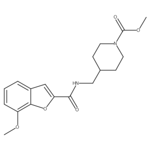 Methyl 4-((7-methoxybenzofuran-2-carboxamido)methyl)piperidine-1-carboxylate结构式